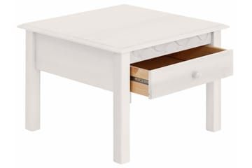 Marzell 60 cm neliönmuotoinen sohvapöytä laatikoilla, mänty - Valkoinen - Huonekalut - Pöytä & ruokailuryhmä - Sohvapöytä