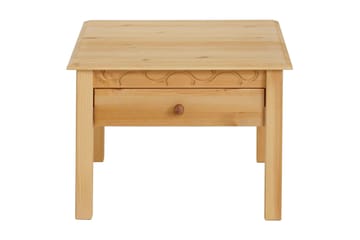 Marzell 60 cm neliönmuotoinen sohvapöytä laatikoilla massiivipuuta - Beige - Huonekalut - Pöytä & ruokailuryhmä - Sohvapöytä