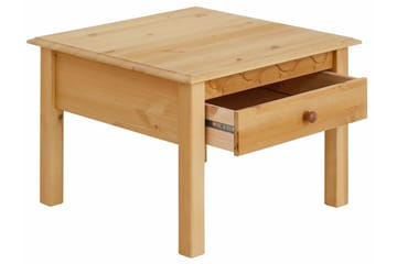 Marzell 60 cm neliönmuotoinen sohvapöytä laatikoilla massiivipuuta - Beige - Huonekalut - Pöytä & ruokailuryhmä - Sohvapöytä