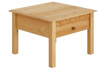 Marzell 60 cm neliönmuotoinen sohvapöytä laatikoilla massiivipuuta - Beige - Huonekalut - Pöytä & ruokailuryhmä - Sohvapöytä