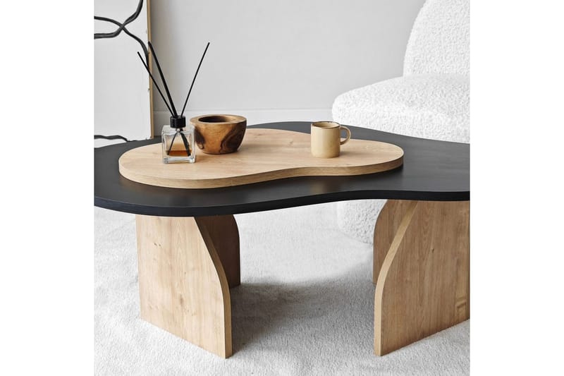 Sohvapöytä Melted Musta / Safidoniritammi - Musta / Safidoniritammi - Huonekalut - Pöytä & ruokailuryhmä - Sohvapöytä