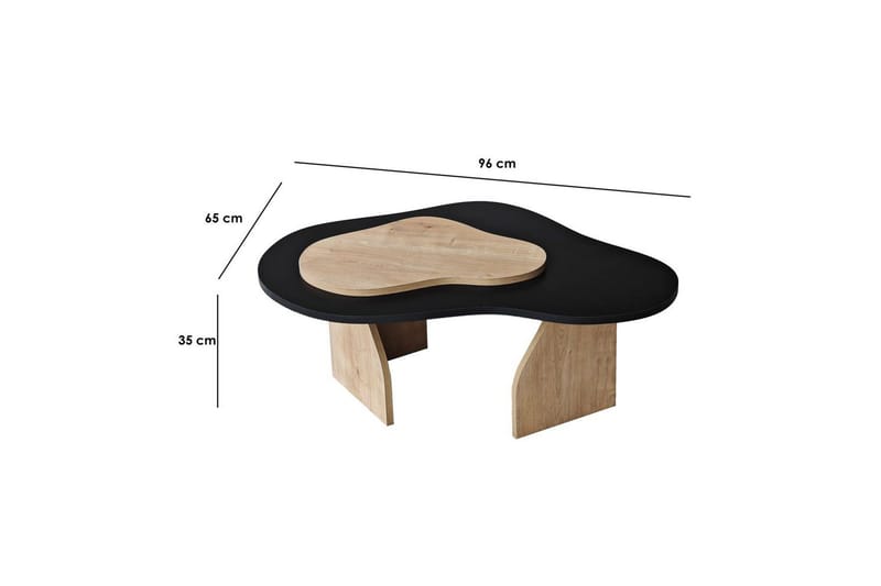 Sohvapöytä Melted Musta / Safidoniritammi - Musta / Safidoniritammi - Huonekalut - Pöytä & ruokailuryhmä - Sohvapöytä
