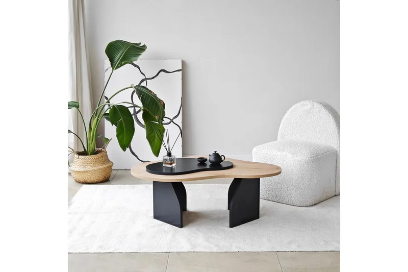 Sohvapöytä Melted Safidoniritammi / Musta - Safidoniritammi / Musta - Huonekalut - Pöytä & ruokailuryhmä - Sohvapöytä