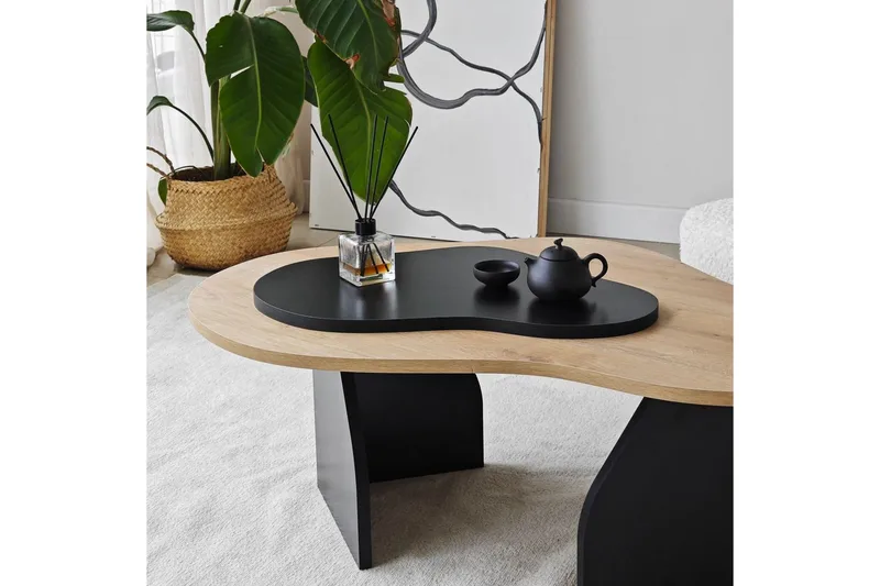Sohvapöytä Melted Safidoniritammi / Musta - Safidoniritammi / Musta - Huonekalut - Pöytä & ruokailuryhmä - Sohvapöytä