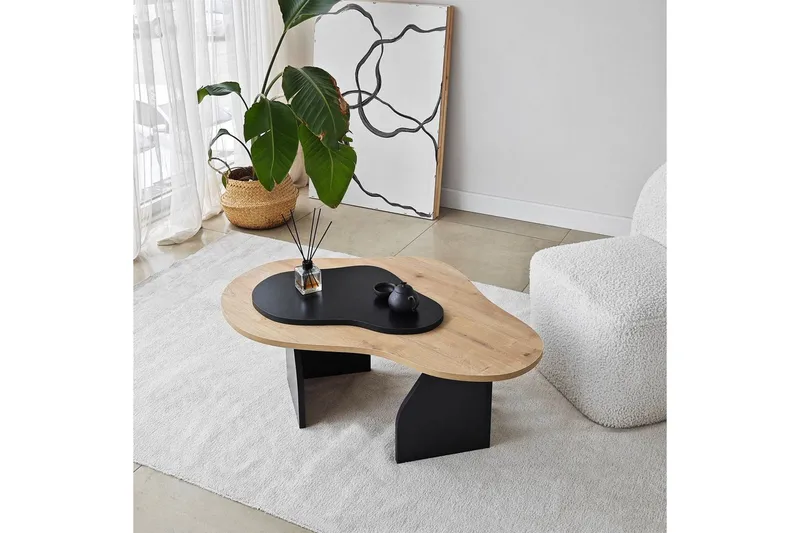 Sohvapöytä Melted Safidoniritammi / Musta - Safidoniritammi / Musta - Huonekalut - Pöytä & ruokailuryhmä - Sohvapöytä
