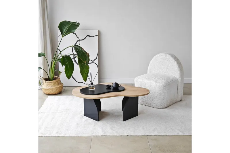 Sohvapöytä Melted Safidoniritammi / Musta - Safidoniritammi / Musta - Huonekalut - Pöytä & ruokailuryhmä - Sohvapöytä