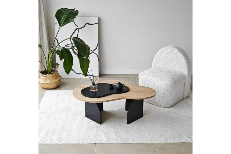 Sohvapöytä Melted Safidoniritammi / Musta - Safidoniritammi / Musta - Huonekalut - Pöytä & ruokailuryhmä - Sohvapöytä