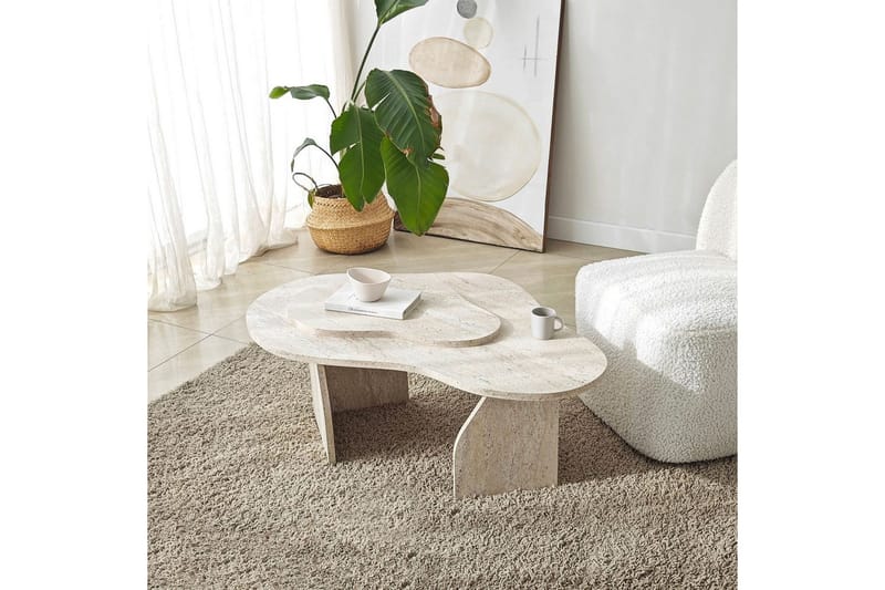 Sohvapöytä Melted Travertiini - Travertiini - Huonekalut - Pöytä & ruokailuryhmä - Sohvapöytä