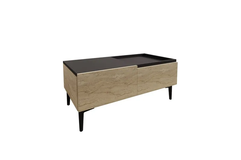 Sohvapöytä Mijara Travertiini / Antrasiitti, Luonnollinen/Antrasiitti