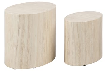 Mirol 33x48 cm soikea sohvapöytä kivi - Beige - Huonekalut - Pöytä & ruokailuryhmä - Sohvapöytä