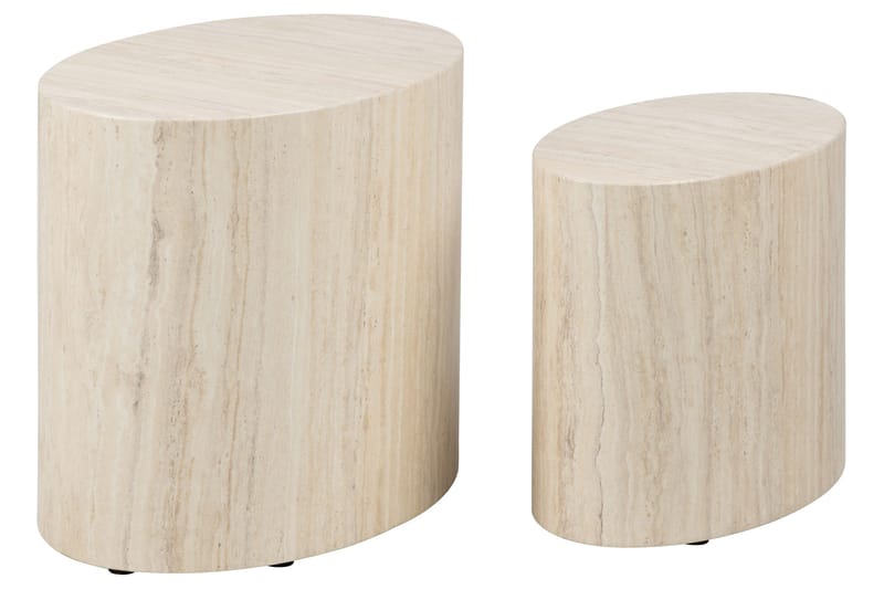 Mirol 33x48 cm soikea sohvapöytä kivi, Beige