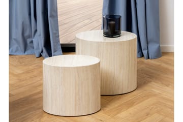 Mirol 33x48 cm soikea sohvapöytä kivi - Beige - Huonekalut - Pöytä & ruokailuryhmä - Sohvapöytä