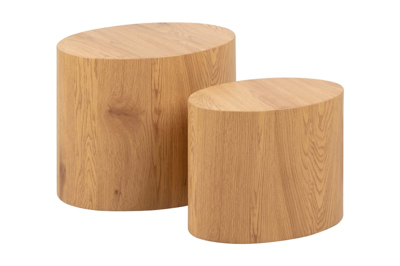 Mirol sarjapöytä 48 cm, ovaali tamminen sohvapöytä, Ruskea