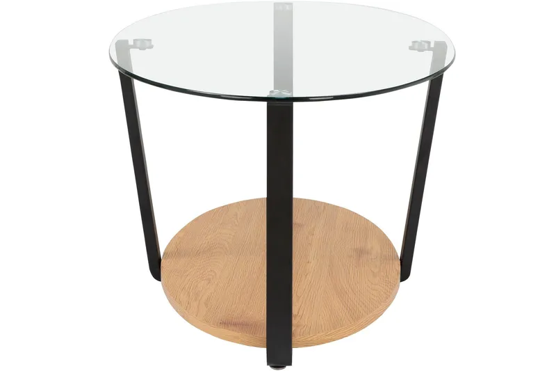 Mohaklo 110x60 cm soikea sohvapöytä lasia säilytyksellä ja metallijaloilla - Kirkas - Huonekalut - Pöytä & ruokailuryhmä - Sohvapöytä - Sohvapöytä säilytystilalla