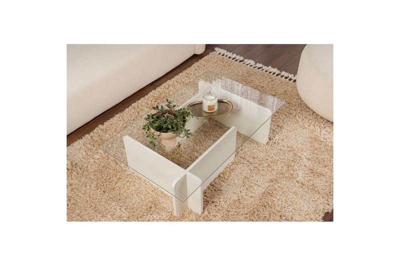 Sohvapöytä Mony Puisen Valkoinen - Puisen Valkoinen - Huonekalut - Pöytä & ruokailuryhmä - Sohvapöytä