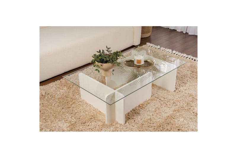 Sohvapöytä Mony Puisen Valkoinen - Puisen Valkoinen - Huonekalut - Pöytä & ruokailuryhmä - Sohvapöytä