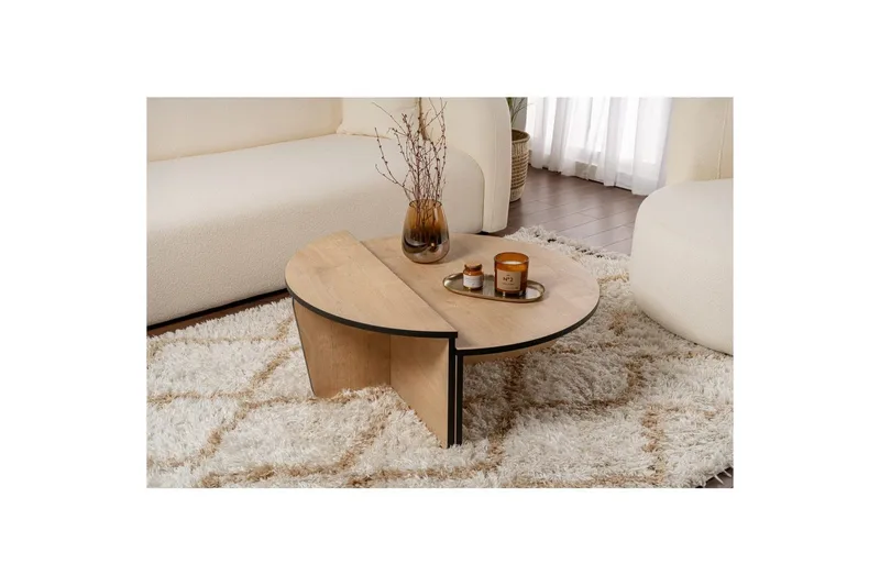 Sohvapöytä Mukund Honey Oak Black - Honey Oak Black - Huonekalut - Pöytä & ruokailuryhmä - Apupöytä & sivupöytä - Sarjapöytä