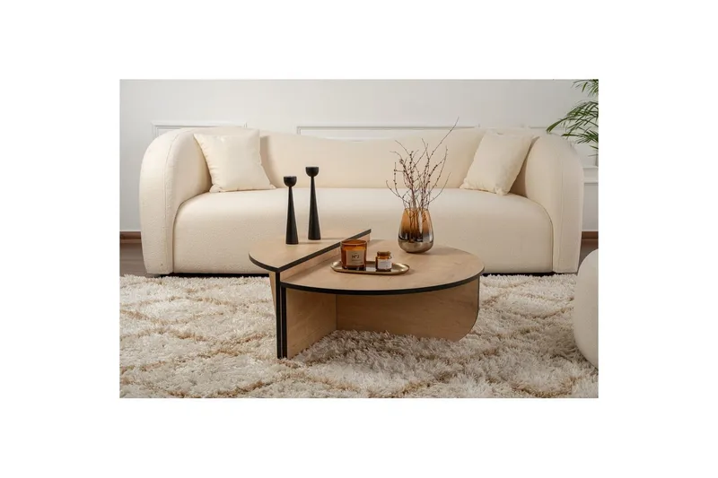 Sohvapöytä Mukund Honey Oak Black - Honey Oak Black - Huonekalut - Pöytä & ruokailuryhmä - Apupöytä & sivupöytä - Sarjapöytä