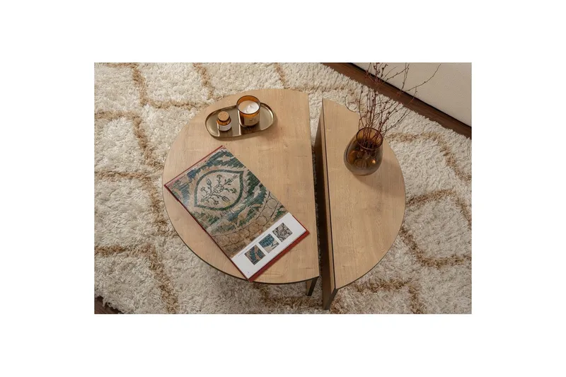 Sohvapöytä Mukund Honey Oak Black - Honey Oak Black - Huonekalut - Pöytä & ruokailuryhmä - Apupöytä & sivupöytä - Sarjapöytä