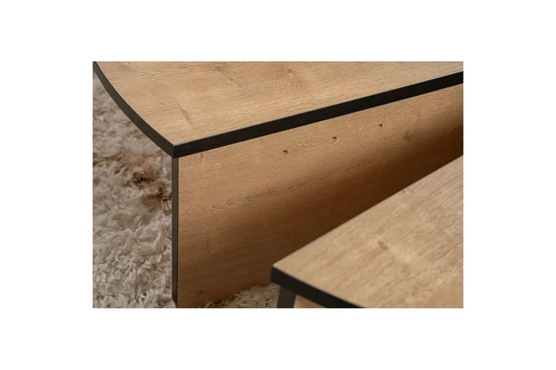 Sohvapöytä Mukund Honey Oak Black - Honey Oak Black - Huonekalut - Pöytä & ruokailuryhmä - Apupöytä & sivupöytä - Sarjapöytä