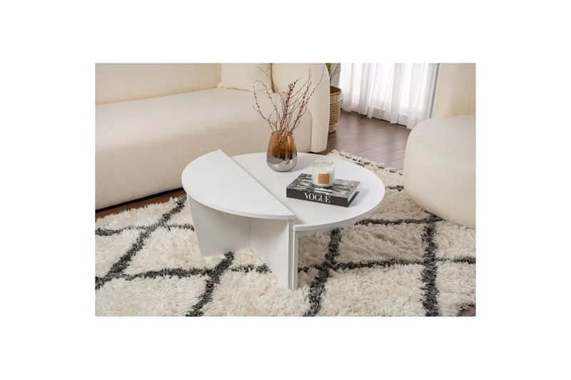 Sohvapöytä Mukund Valkoinen - Valkoinen - Huonekalut - Pöytä & ruokailuryhmä - Sohvapöytä