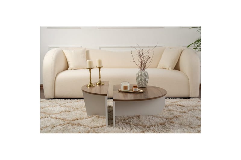 Sohvapöytä Mukund Pähkinävalkoinen - Pähkinävalkoinen - Huonekalut - Pöytä & ruokailuryhmä - Apupöytä & sivupöytä - Sarjapöytä