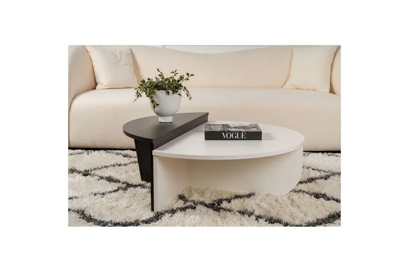 Sohvapöytä Mukund Puu Valkoinen Puu Musta - Puu Valkoinen Puu Musta - Huonekalut - Pöytä & ruokailuryhmä - Apupöytä & sivupöytä - Sarjapöytä