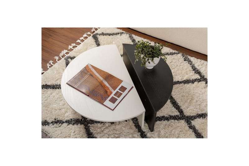 Sohvapöytä Mukund Puu Valkoinen Puu Musta - Puu Valkoinen Puu Musta - Huonekalut - Pöytä & ruokailuryhmä - Apupöytä & sivupöytä - Sarjapöytä