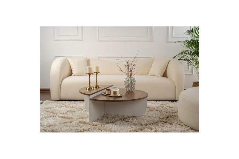 Sohvapöytä Mukund Pähkinävalkoinen - Pähkinävalkoinen - Huonekalut - Pöytä & ruokailuryhmä - Apupöytä & sivupöytä - Sarjapöytä