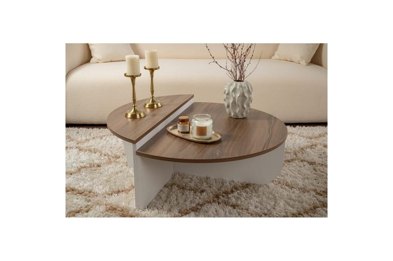 Sohvapöytä Mukund Pähkinävalkoinen - Pähkinävalkoinen - Huonekalut - Pöytä & ruokailuryhmä - Apupöytä & sivupöytä - Sarjapöytä
