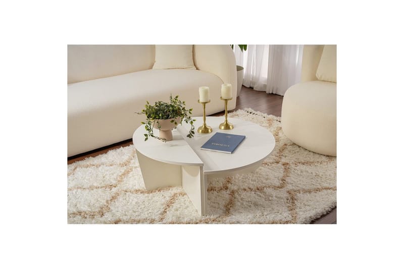 Sohvapöytä Mukund Puu Valkoinen - Puu Valkoinen - Huonekalut - Pöytä & ruokailuryhmä - Apupöytä & sivupöytä - Sarjapöytä