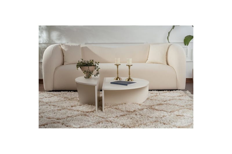 Sohvapöytä Mukund Puu Valkoinen - Puu Valkoinen - Huonekalut - Pöytä & ruokailuryhmä - Apupöytä & sivupöytä - Sarjapöytä