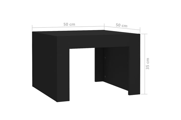 Sohvapöytä musta 50x50x35 cm lastulevy - Musta - Sohvapöytä
