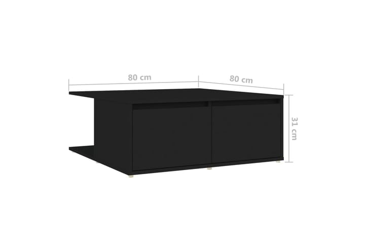 Sohvapöytä musta 80x80x31 cm lastulevy - Sohvapöytä