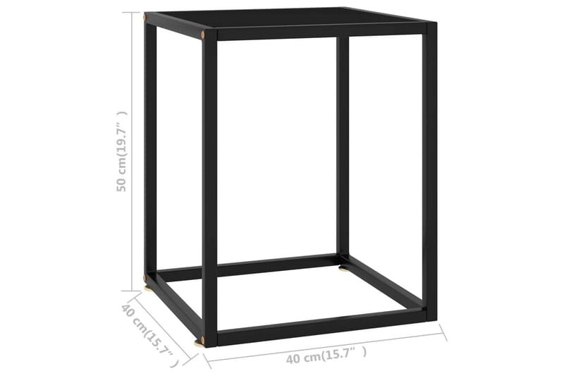 Sohvapöytä musta lasi 40x40x50 cm - Huonekalut - Pöytä & ruokailuryhmä - Sohvapöytä