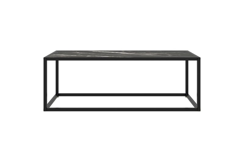 Sohvapöytä musta mustalla marmorilasilla 100x50x35 cm - Musta - Huonekalut - Pöytä & ruokailuryhmä - Sohvapöytä