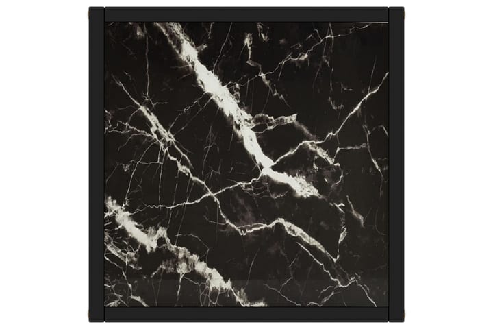 Sohvapöytä musta mustalla marmorilasilla 40x40x50 cm - Musta - Sohvapöytä