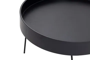 Nandan 80 cm pyöreä sohvapöytä tummaa puuta - Musta - Huonekalut - Pöytä & ruokailuryhmä - Sohvapöytä