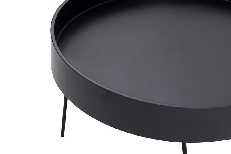 Nandan 80 cm pyöreä sohvapöytä tummaa puuta - Musta - Huonekalut - Pöytä & ruokailuryhmä - Sohvapöytä