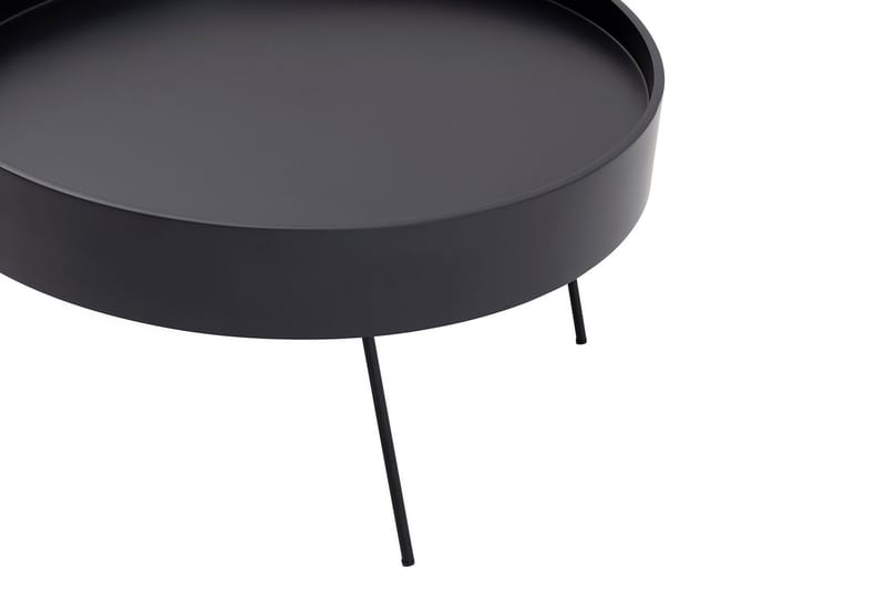 Nandan 80 cm pyöreä sohvapöytä tummaa puuta - Musta - Huonekalut - Pöytä & ruokailuryhmä - Sohvapöytä