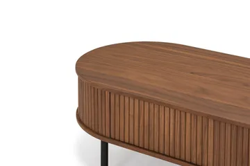 Noira soikea sohvapöytä, pähkinäpuu, 118 x 60 cm, säilytyslaatikolla - Ruskea/tummanruskea puu/rimoitettu - Huonekalut - Pöytä & ruokailuryhmä - Sohvapöytä - Sohvapöytä säilytystilalla