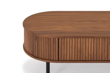 Noira soikea sohvapöytä, pähkinäpuu, 118 x 60 cm, säilytyslaatikolla - Ruskea/tummanruskea puu/rimoitettu - Huonekalut - Pöytä & ruokailuryhmä - Sohvapöytä - Sohvapöytä säilytystilalla