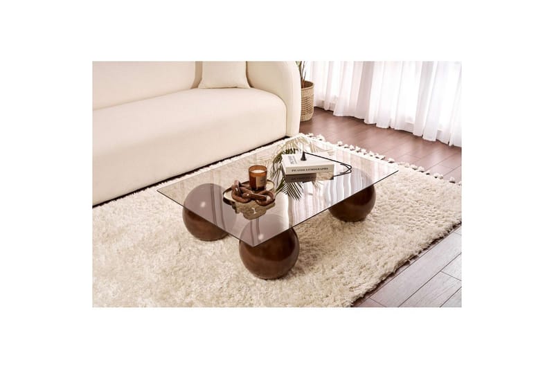 Sohvapöytä Nordure Koushik sohvapöytä 110 cm Hiekka,Suklaanruskea - Huonekalut - Pöytä & ruokailuryhmä - Sohvapöytä