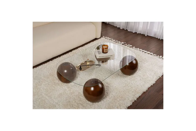 Sohvapöytä Nordure Maroulburg sohvapöytä 118 cm Valkoinen,Ruskea - Huonekalut - Pöytä & ruokailuryhmä - Sohvapöytä