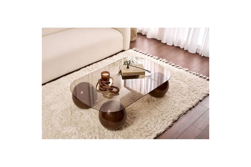 Sohvapöytä Nordure Maroulburg sohvapöytä 118 cm Pronssi,Ruskea - Huonekalut - Pöytä & ruokailuryhmä - Sohvapöytä
