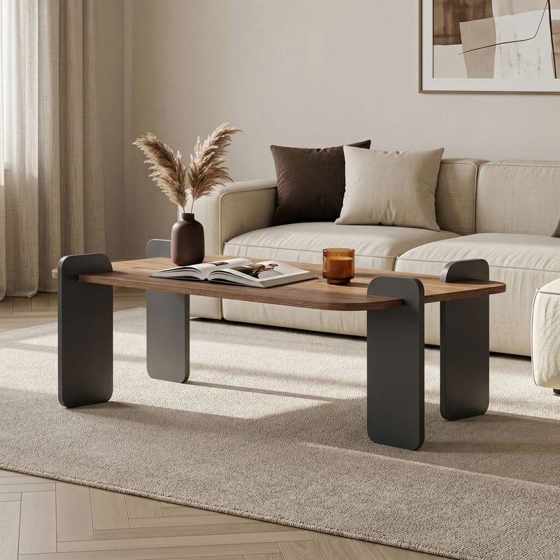 Sohvapöytä Nordure Renard (120 x 35 x 60 cm) atlantinmänty antrasiitti - Huonekalut - Pöytä & ruokailuryhmä - Sohvapöytä
