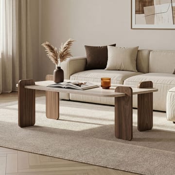 Sohvapöytä Nordure Renard (120 x 35 x 60 cm) Travertiini-pähkinäpuu - Huonekalut - Pöytä & ruokailuryhmä - Sohvapöytä