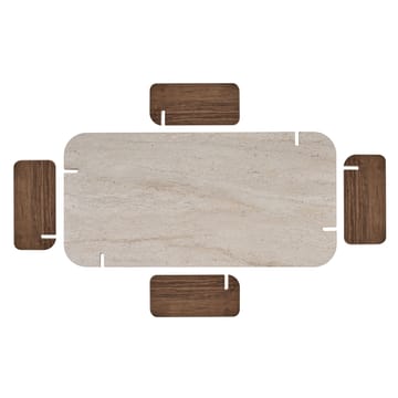 Sohvapöytä Nordure Renard (120 x 35 x 60 cm) Travertiini-pähkinäpuu - Huonekalut - Pöytä & ruokailuryhmä - Sohvapöytä