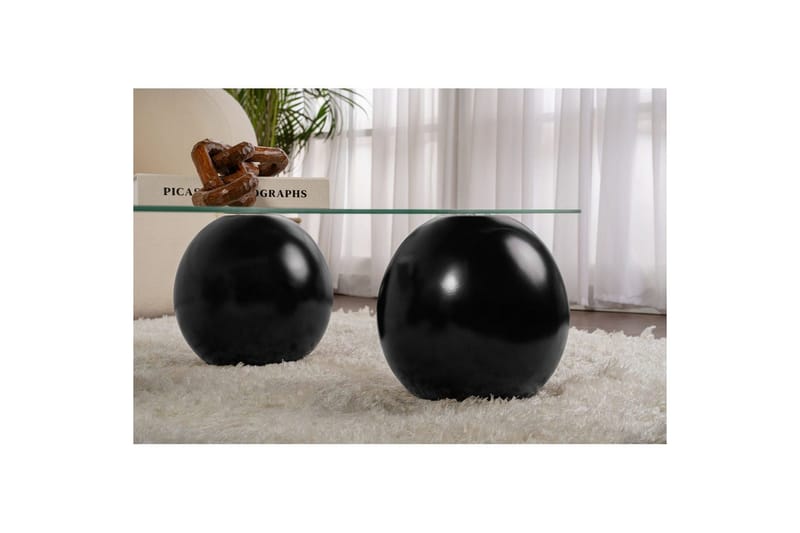 Sohvapöytä Nordure Sohvapöytä Elinville musta / läpinäkyvä Musta, valkoinen - Huonekalut - Pöytä & ruokailuryhmä - Sohvapöytä