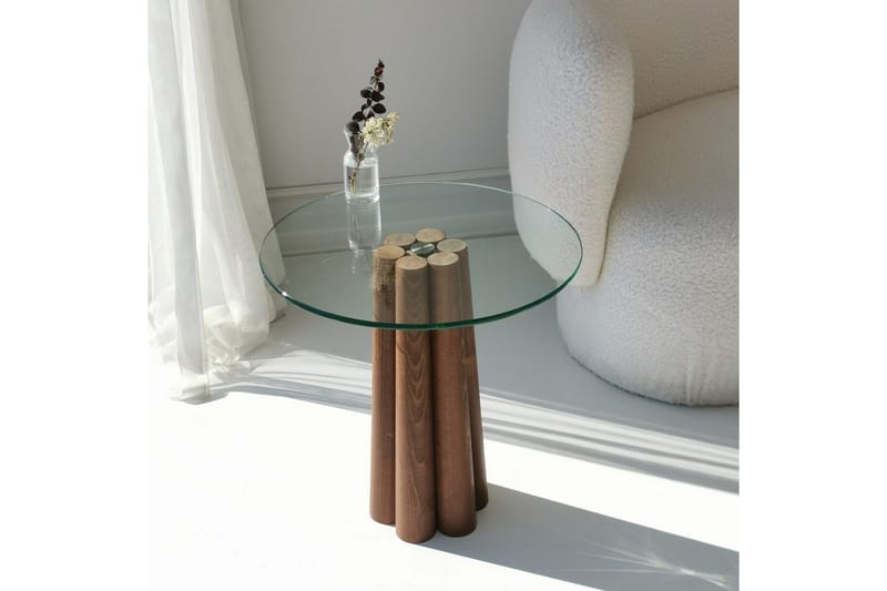 Sohvapöytä Novera Pähkinä / Läpinäkyvä - Pähkinä / Läpinäkyvä - Huonekalut - Pöytä & ruokailuryhmä - Sohvapöytä
